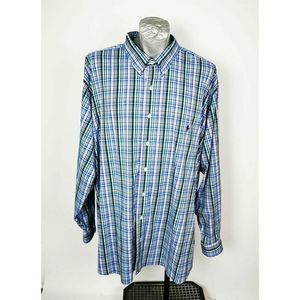 Ralph Lauren Size 4XB Shirt Blue Green Plaid